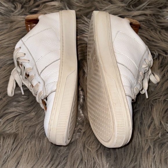 Peter Millar Crown Vantage Pebble Grain Leather Distressed Sneaker Size 8 - Picture 5 of 11